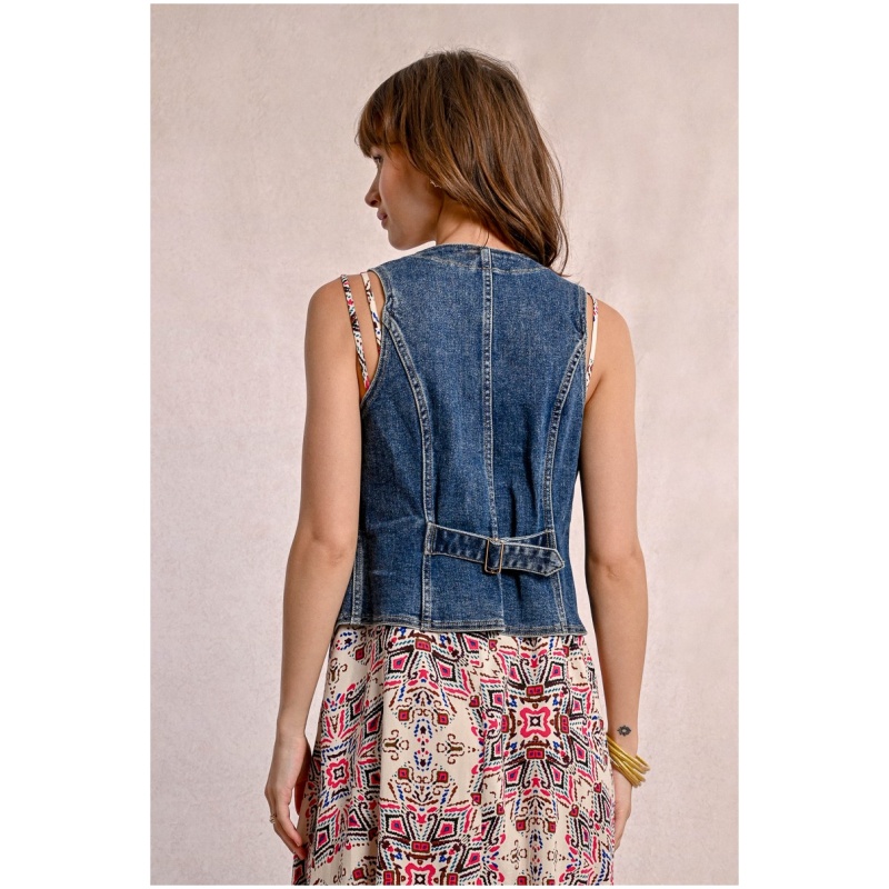 MOLLY BRACKEN Fitted denim jacket
